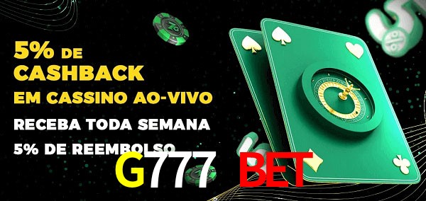 Promoções do cassino ao Vivo G777 Bet